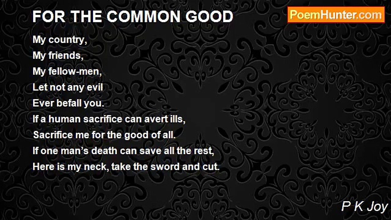 P K Joy - FOR THE COMMON GOOD