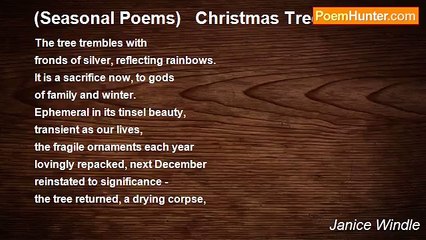 Janice Windle - (Seasonal Poems)   Christmas Tree