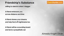 Almedia Knight Oliver - Friendship's Substance
