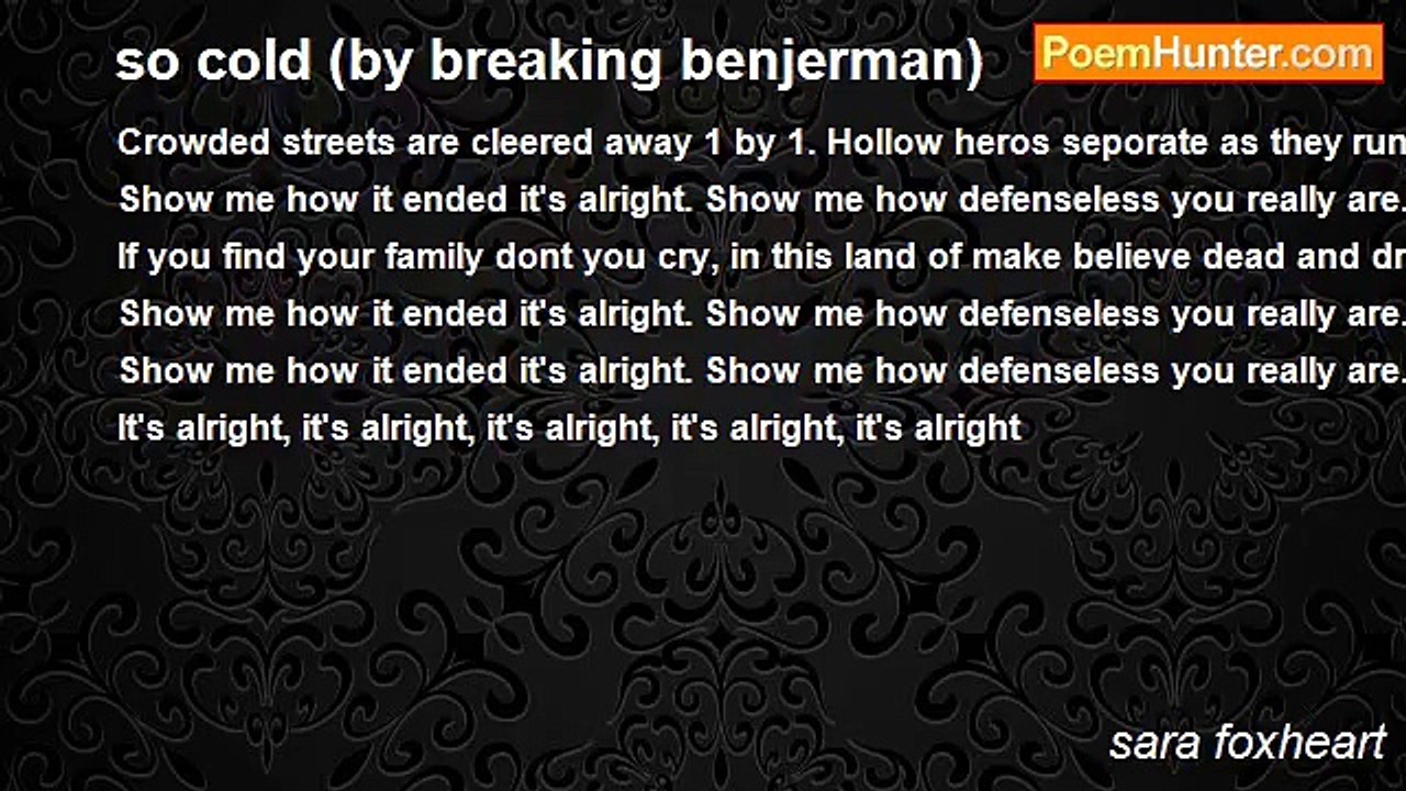 sara foxheart - so cold (by breaking benjerman)