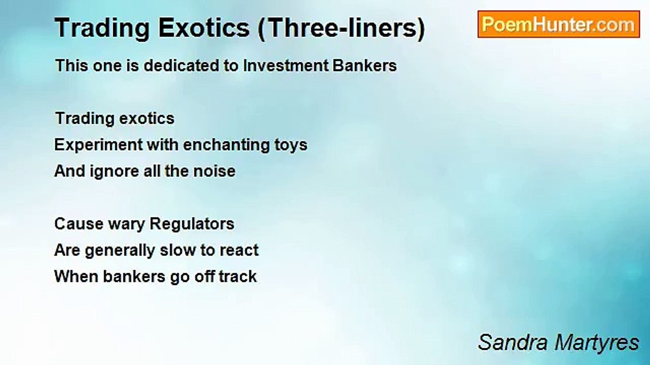 Sandra Martyres - Trading Exotics (Three-liners)
