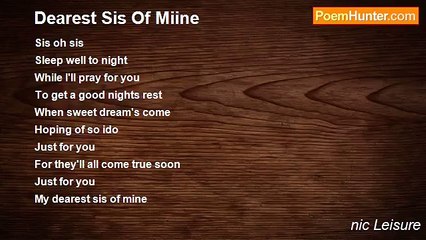 nic Leisure - Dearest Sis Of Miine