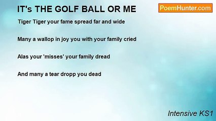 Intensive KS1 - IT's THE GOLF BALL OR ME