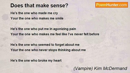 (Vampire) Kim McDermand - Does that make sense?