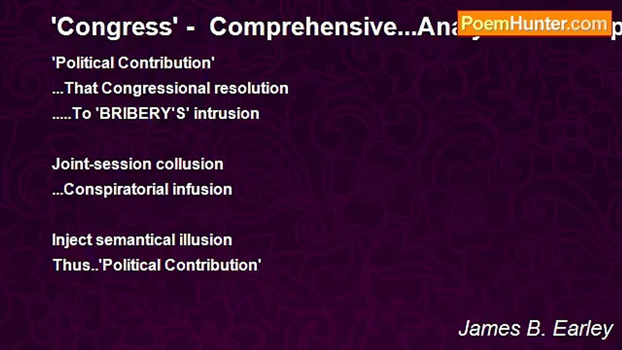 James B. Earley - 'Congress' -  Comprehensive...Analytical...Interpretation