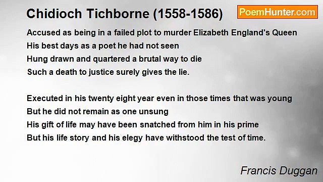 Francis Duggan - Chidioch Tichborne (1558-1586)
