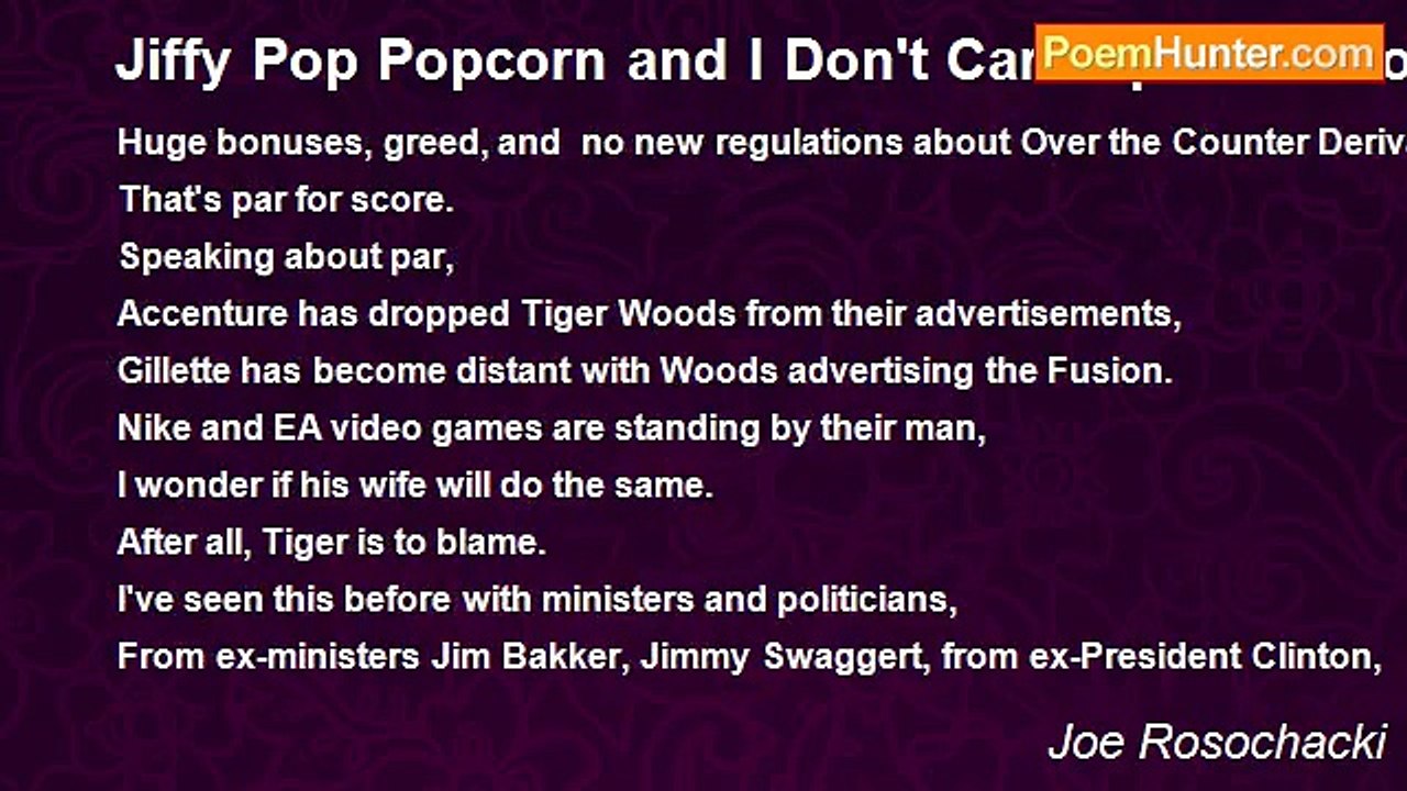 Joe Rosochacki - Jiffy Pop Popcorn and I Don't Care Episode 2 or 'The more things change they remain the same'. 'Back to the Future'? 'Deja-Vu, what's new'?