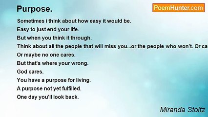 Miranda Stoltz - Purpose.