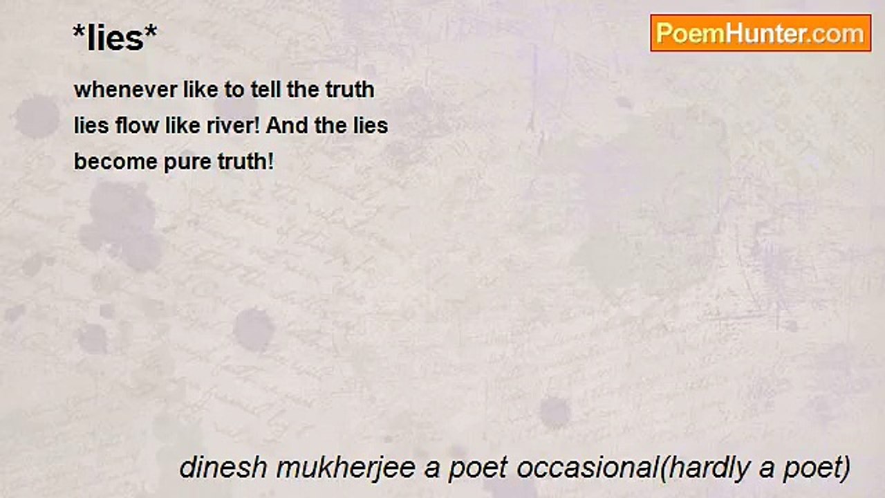 dinesh mukherjee a poet occasional(hardly a poet) - *lies*