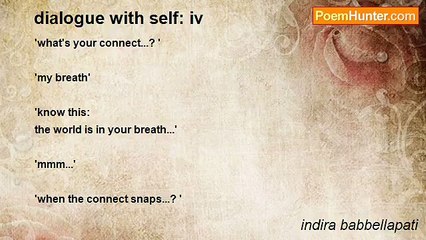 indira babbellapati - dialogue with self: iv