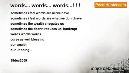 Indira Babbellapati on Words: Wealth and Deprivation ✍️