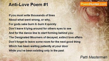 Patti Masterman - Anti-Love Poem #1