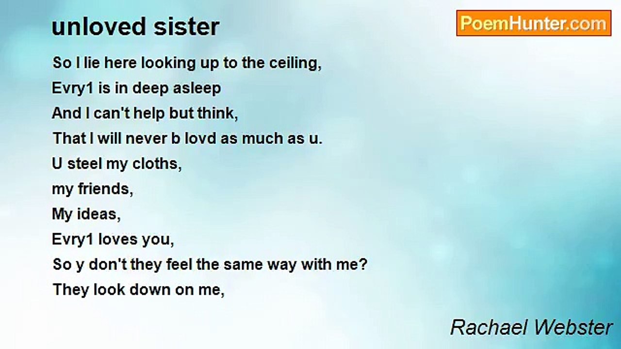 Rachael Webster - unloved sister
