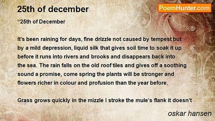 oskar hansen - 25th of december
