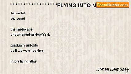 Dónall Dempsey - ' ' ' ' ' ' ' ' ' ' ' ' ' ' ' ' ' 'FLYING INTO NEW YORK