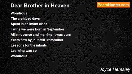 Joyce Hemsley - Dear Brother in Heaven