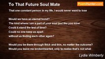 Lydia Wimberly - To That Future Soul Mate