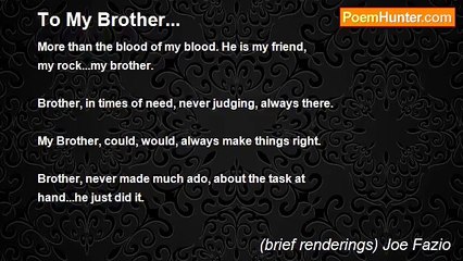 (brief renderings) Joe Fazio - To My Brother...