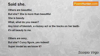 Scorpio Virgo - Said she.