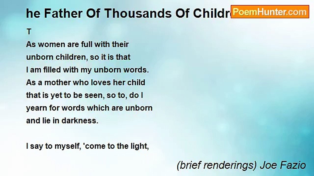 (brief renderings) Joe Fazio - he Father Of Thousands Of Children