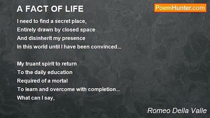 Romeo Della Valle - A FACT OF LIFE