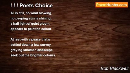 Bob Blackwell - ! ! ! Poets Choice