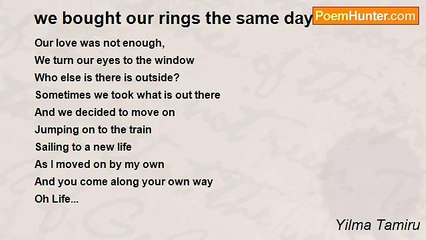 Yilma Tamiru - we bought our rings the same day