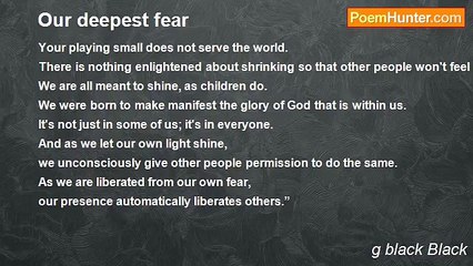 g black Black - Our deepest fear