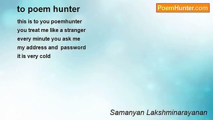 Samanyan Lakshminarayanan - to poem hunter
