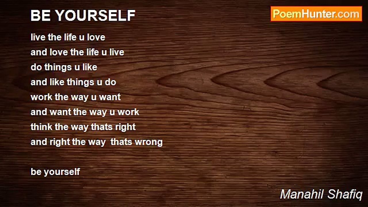 Manahil Shafiq - BE YOURSELF