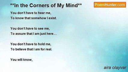 aira olayvar - **In the Corners of My Mind**