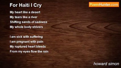 howard simon - For Haiti I Cry