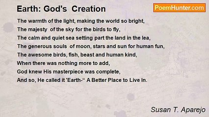 Susan T. Aparejo - Earth: God's  Creation