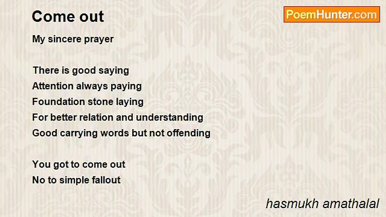 hasmukh amathalal - Come out