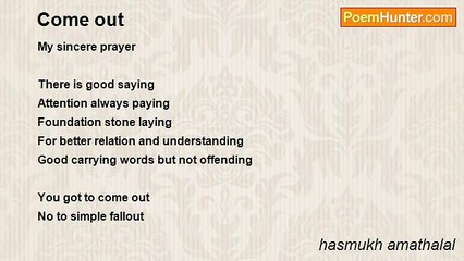 hasmukh amathalal - Come out