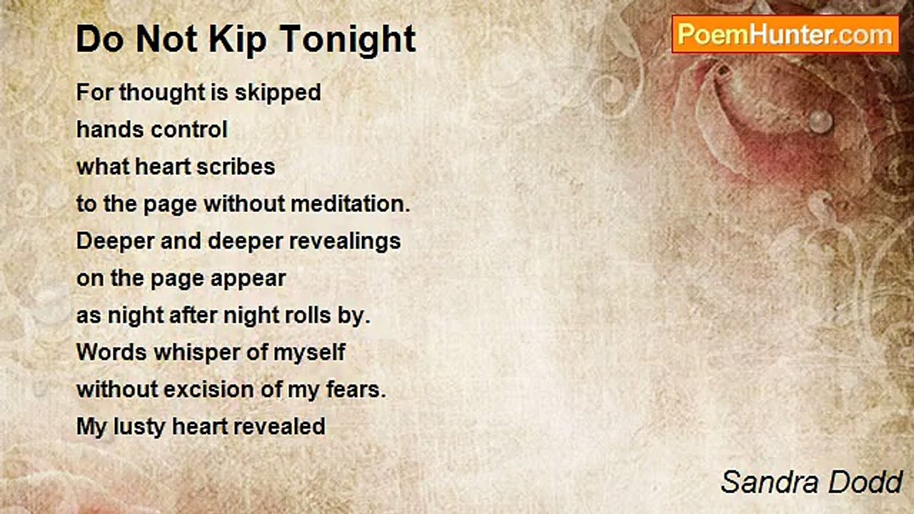 Sandra Dodd - Do Not Kip Tonight