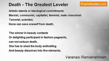Varanasi Ramabrahmam - Death - The Greatest Leveler
