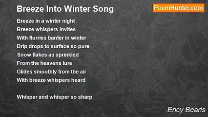 Ency Bearis - Breeze Into Winter Song