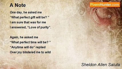 Sheldon Allen Saluta - A Note