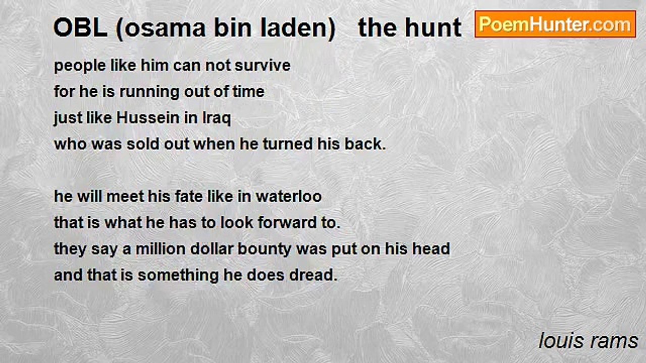 louis rams - OBL (osama bin laden)   the hunt