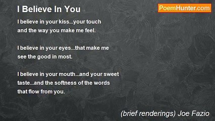 (brief renderings) Joe Fazio - I Believe In You