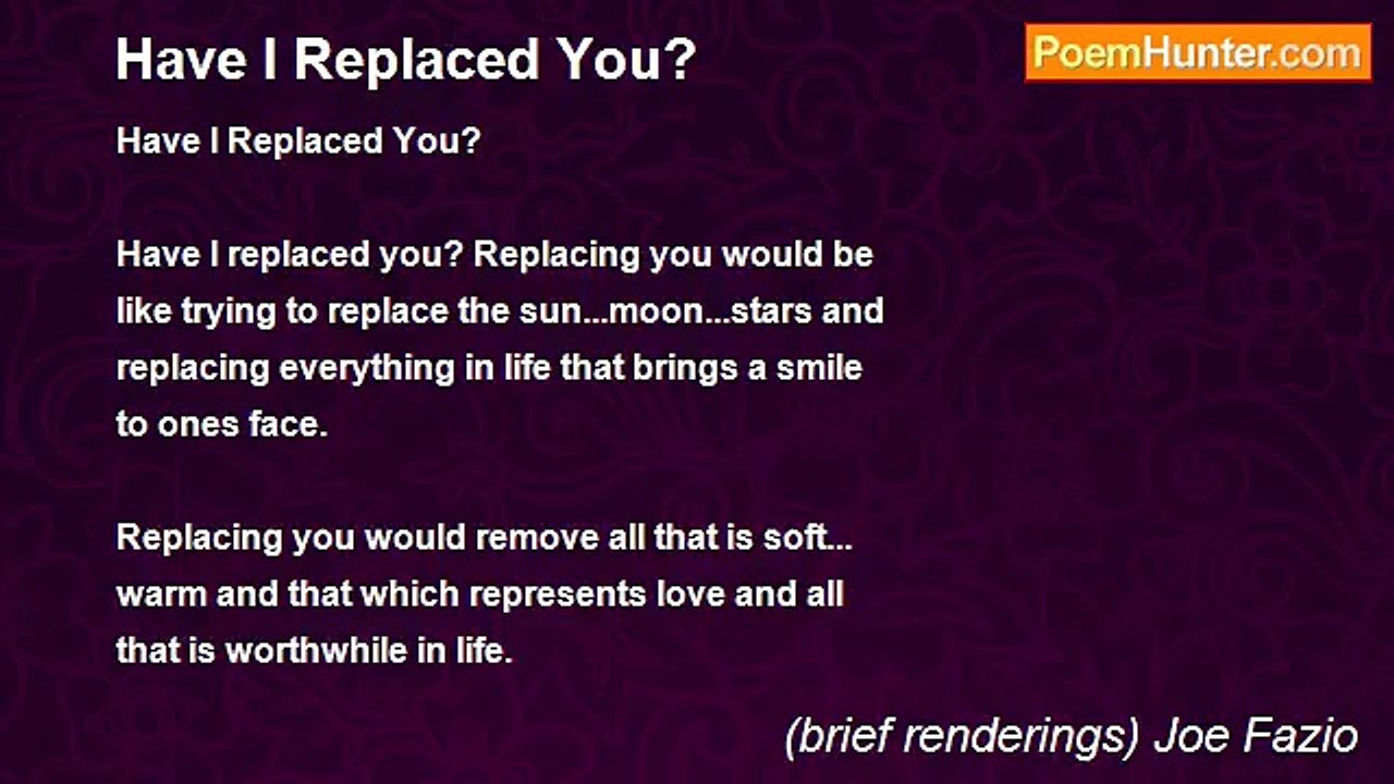 (brief renderings) Joe Fazio - Have I Replaced You?