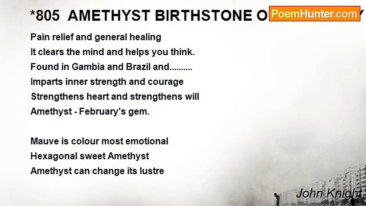 John Knight - *805  AMETHYST BIRTHSTONE OF FEBR...