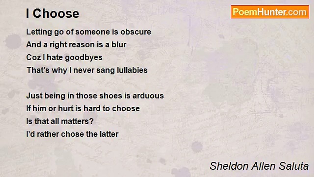 Sheldon Allen Saluta - I Choose