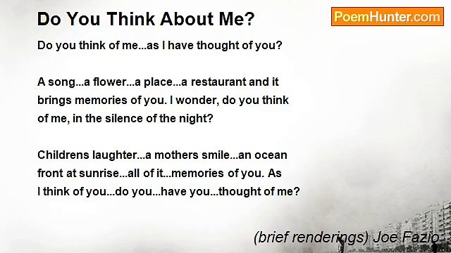 (brief renderings) Joe Fazio - Do You Think About Me?