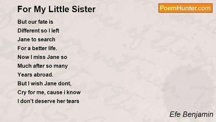 Efe Benjamin - For My Little Sister