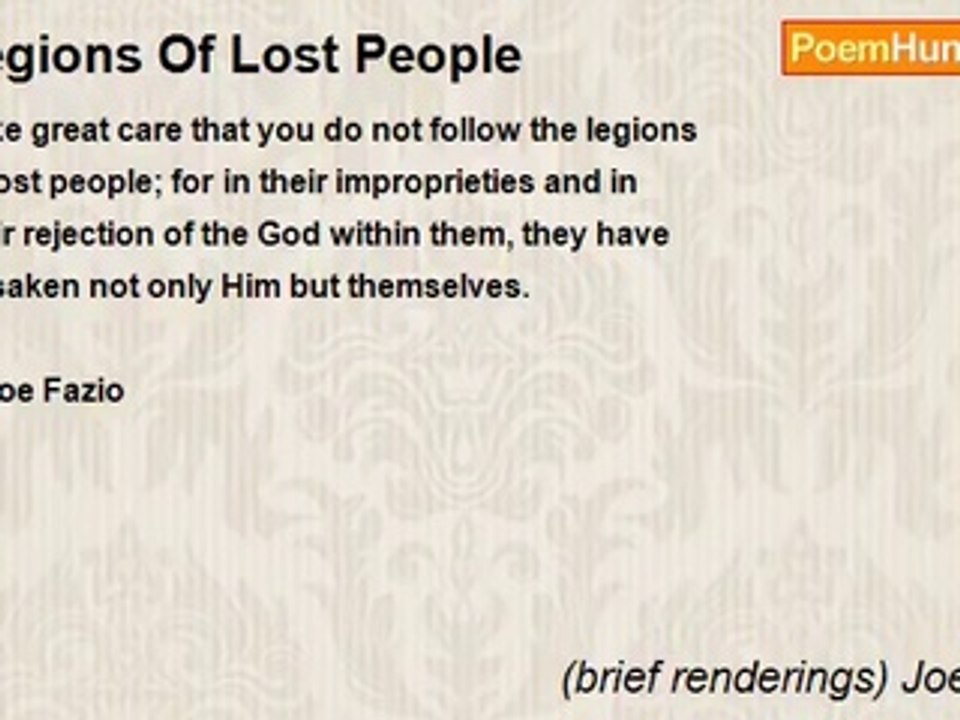 (brief renderings) Joe Fazio - Legions Of Lost People
