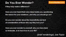 (brief renderings) Joe Fazio - Do You Ever Wonder?