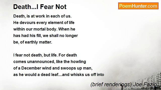 (brief renderings) Joe Fazio - Death...I Fear Not