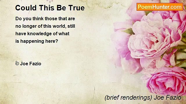 (brief renderings) Joe Fazio - Could This Be True